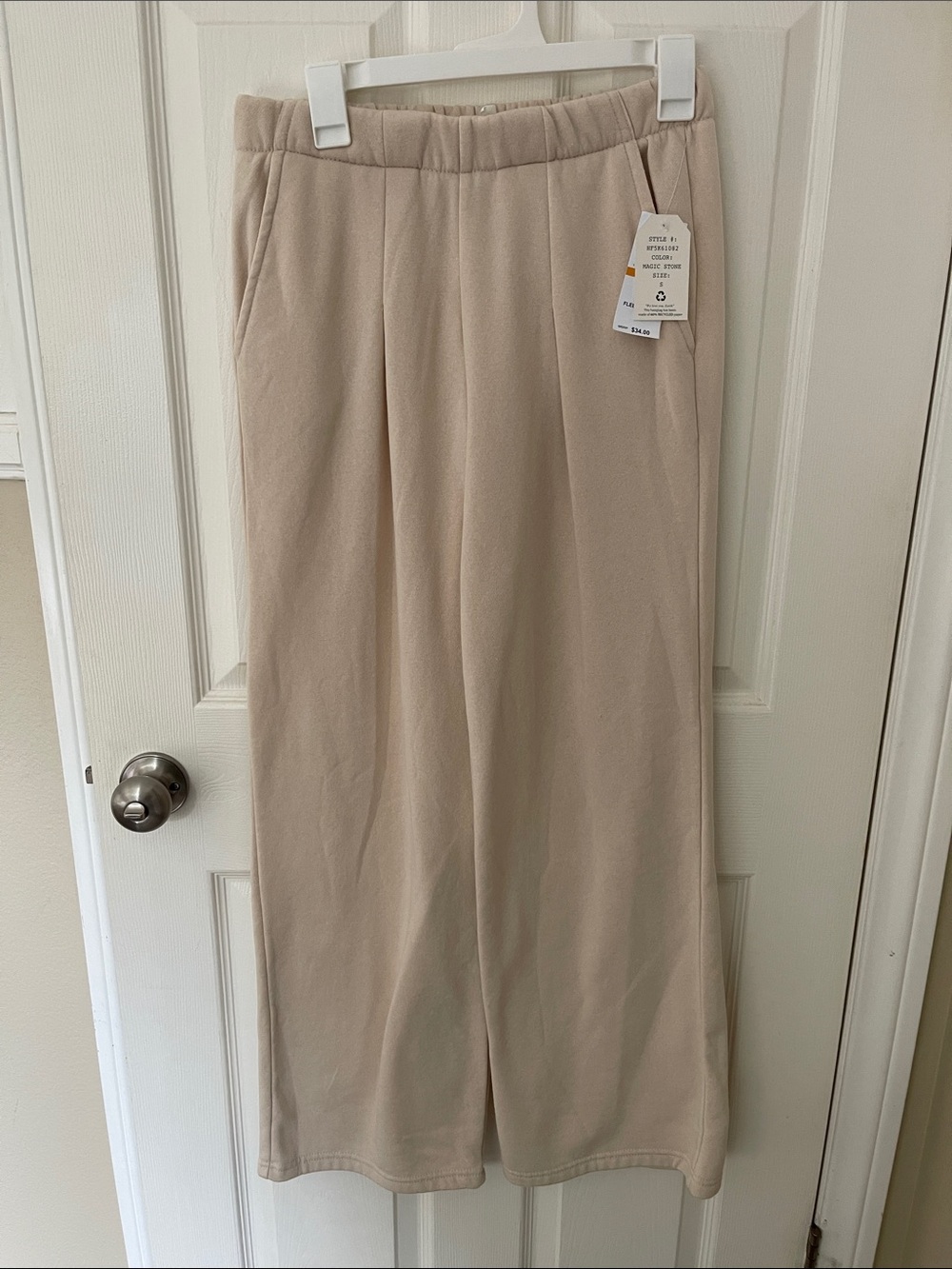 💜Hippie Rose Wide Leg Pull-On Pants in Beige